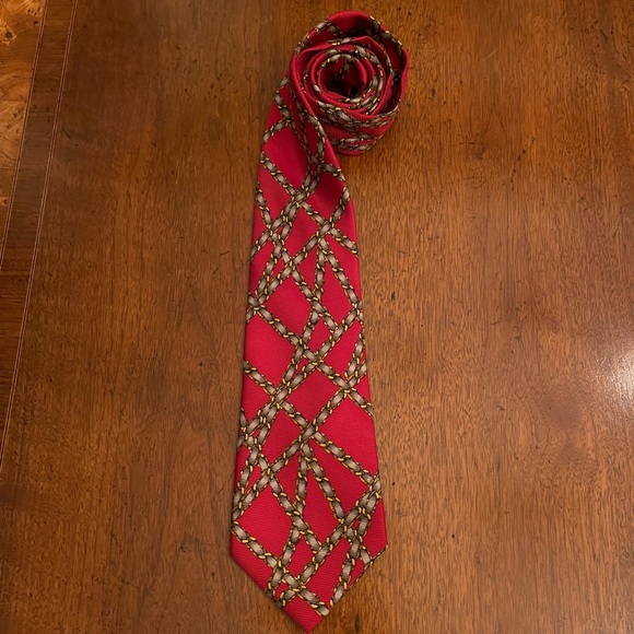 Chanel Silk Red Tie - Picture 1 of 2